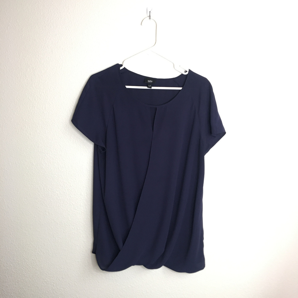 Mossimo Navy Split Front Top
